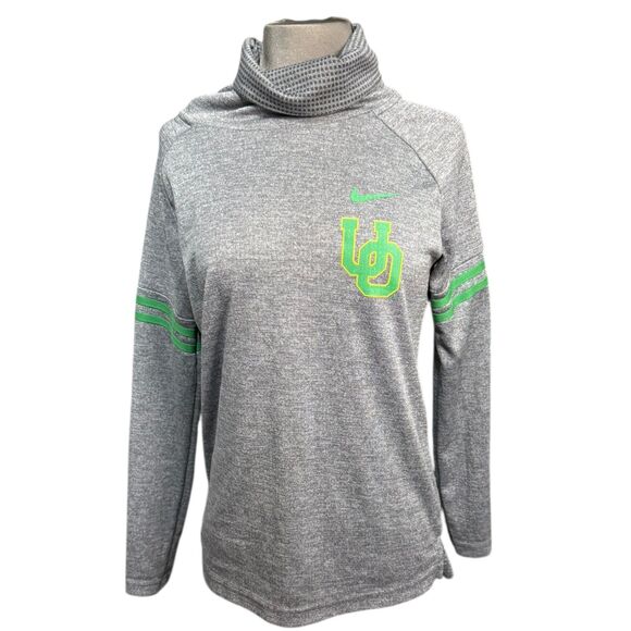 Nike Oregon Ducks Women's Pullover Gray Funnel Neck Long Sleeve Lightweight XS - Picture 2 of 10